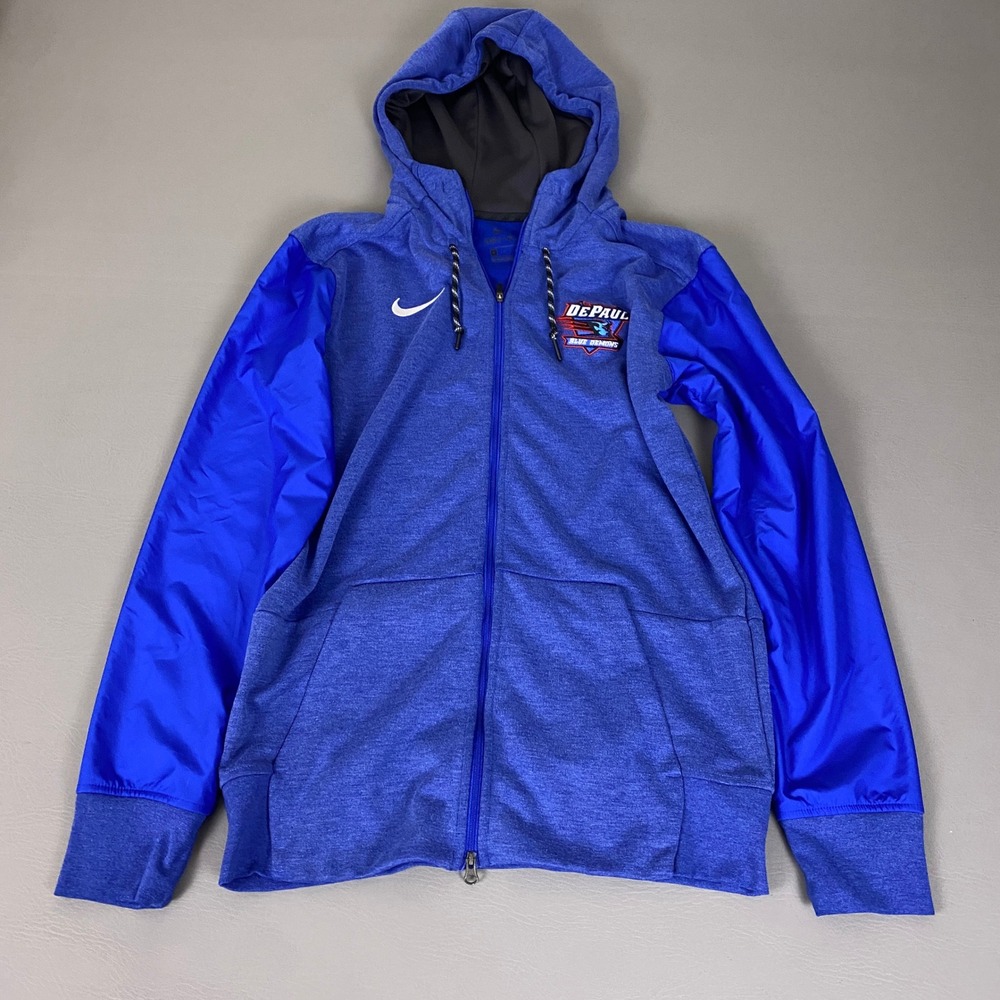 Nike DePaul Hoodie Women's Size Small Blue Demons Dri-FIT Full Zip Royal Blue